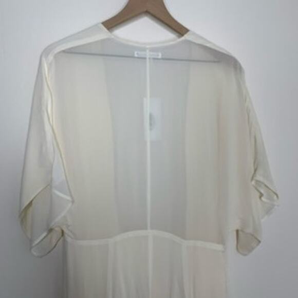 Reformation Winslow Dress White Ivory Maxi Wrap Kimono Wedding Womens New Large - Picture 9 of 14